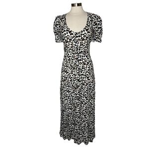 XIX Palms Leopard Print Button Front Maxi Dress Women’s Size 2